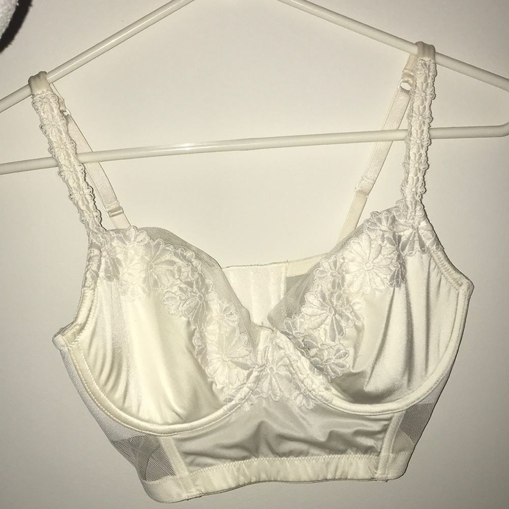 VS white bustier bra